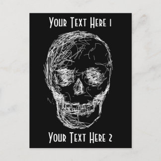 Postal Calavera, en blanco.