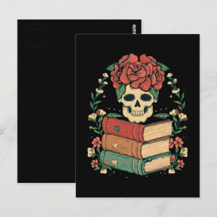 Postal Calavera Floral en tus Libros
