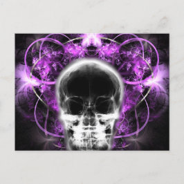 Postal Calavera fractal de mariposa de rayos X - Fuchsia