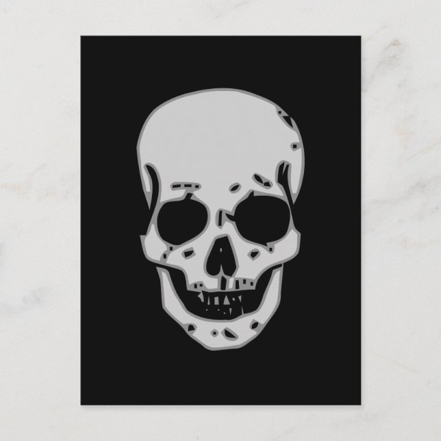 Postal Calavera gris (Anverso)