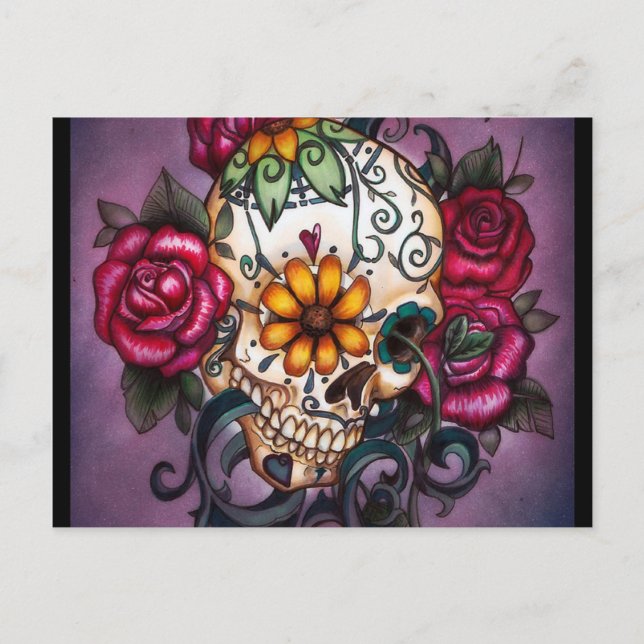 Postal Calavera humana (Anverso)