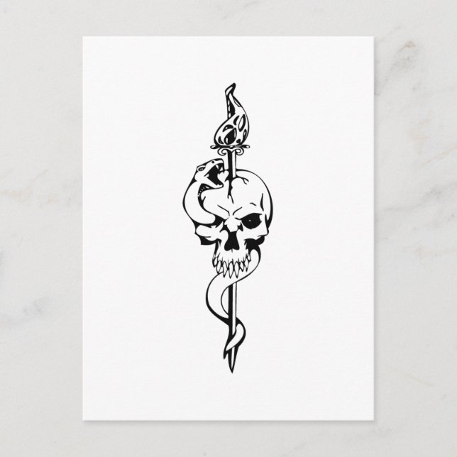 Postal Calavera humana (Anverso)