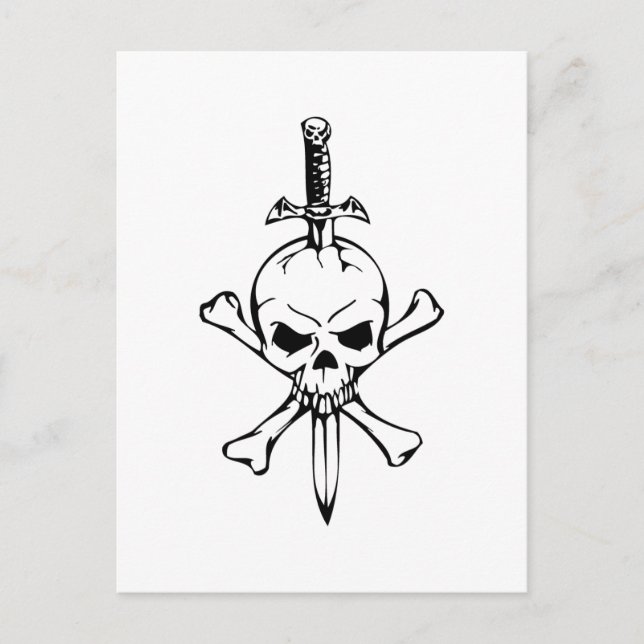 Postal Calavera humana (Anverso)
