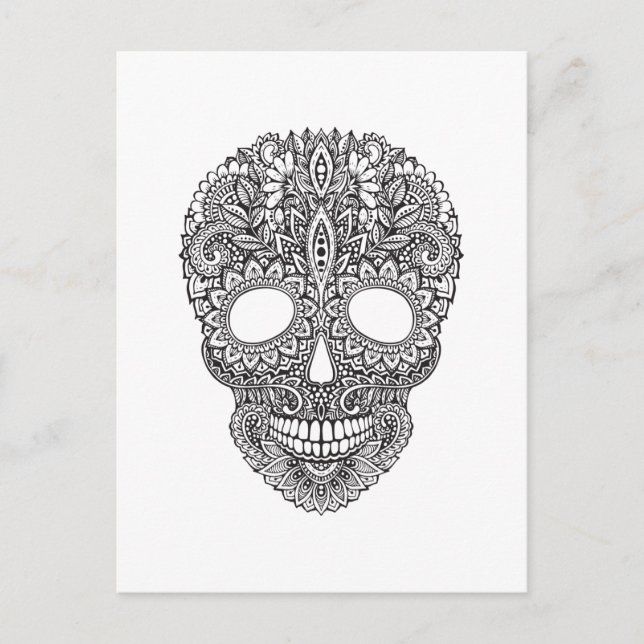 Postal Calavera humana inspirada (Anverso)