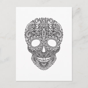 Postal Calavera humana inspirada