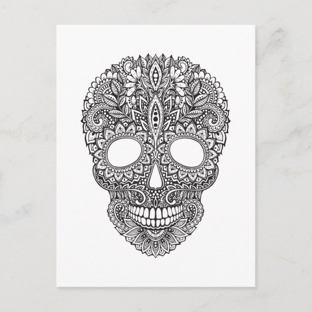 Postal Calavera humana inspirada (Anverso)
