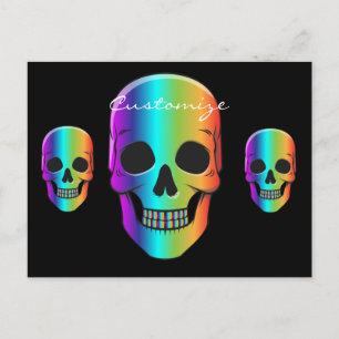 Postal Calavera humana psicodélica Thunder_Cove
