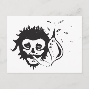 Postal calavera humeante
