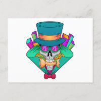 Calavera jugando al ajedrez con la pieza torre