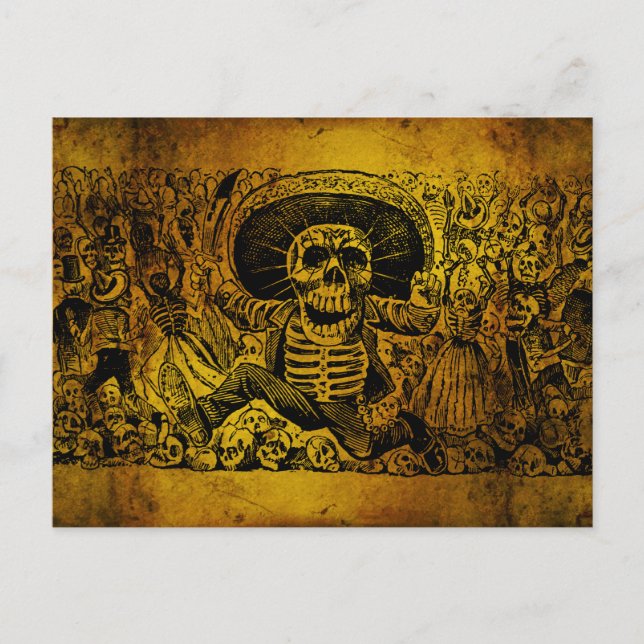 Postal Calavera Oaxaqueña por José Guadalupe Posada (Anverso)