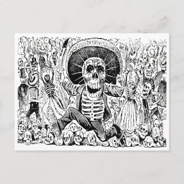 Postal Calavera Oaxaqueña por José Guadalupe Posada 1903 (Anverso)