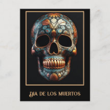 Calavera personalizada turquesa dorada del Día de
