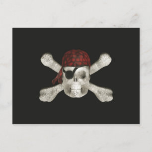 Postal Calavera pirata - Postcard de Halloween
