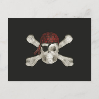 Postal Calavera pirata - Postcard de Halloween