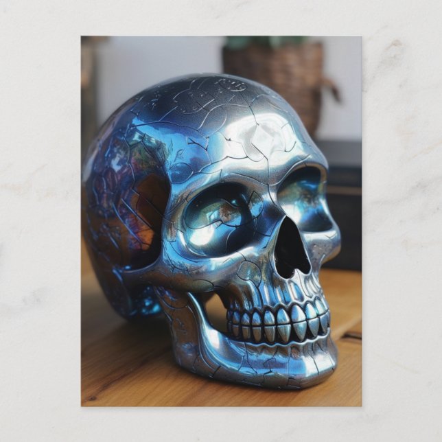 Postal Calavera plateada (Anverso)