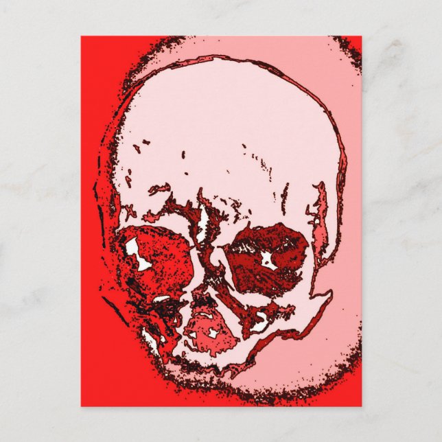 Postal Calavera roja (Anverso)