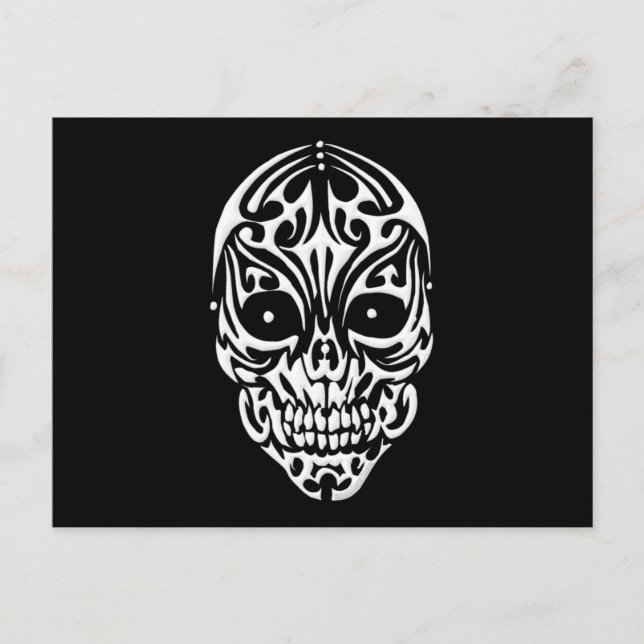 Postal Calavera tribal (Anverso)