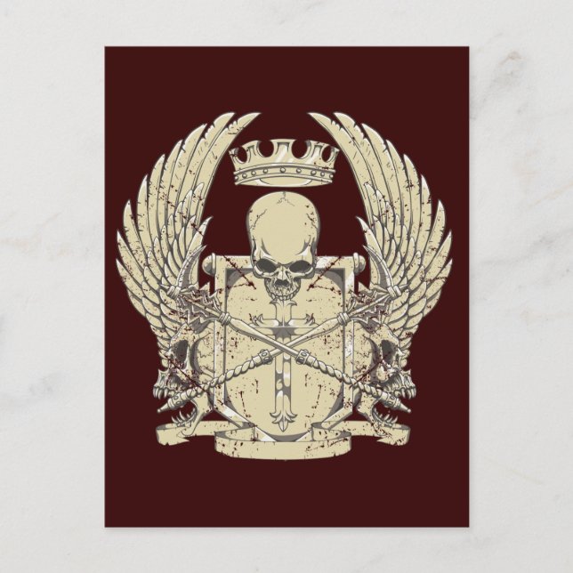 Postal Calavera y corona (Anverso)