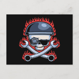 Postal Calavera y cruces