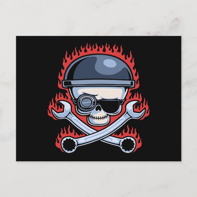 Postal Calavera y cruces (Anverso)