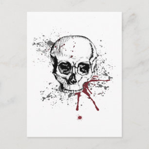 Postal Calavera y sangre