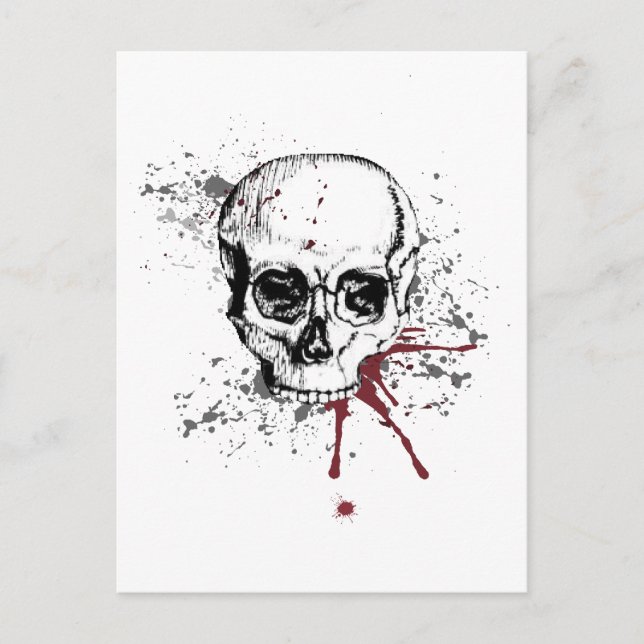 Postal Calavera y sangre (Anverso)