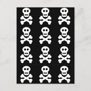 Postal Calaveras blancas, calaveras blancas