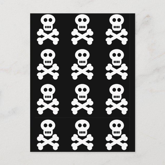 Postal Calaveras blancas, calaveras blancas (Anverso)