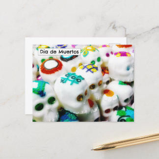 Postal Calaveras de Azúcar en día de Muertos