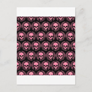 Postal Calaveras de época rosa y negra