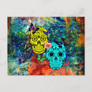 Postal Calaveras de mariposa