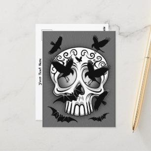 Postal Calaveras decorativas de Halloween