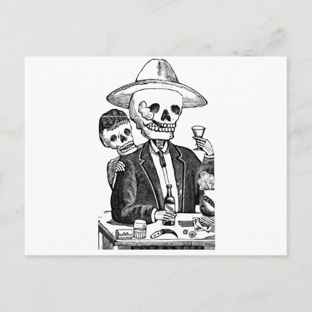 Postal Calaveras from Guadalajara, Mexico (Anverso)
