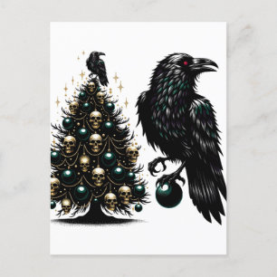 Postal Calaveras góticas y árboles de Navidad de Ravens