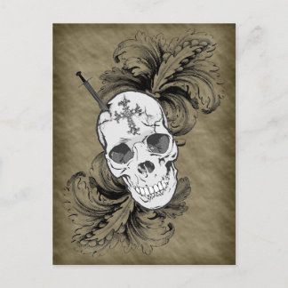 Postal Calaveras góticas y carta barroca