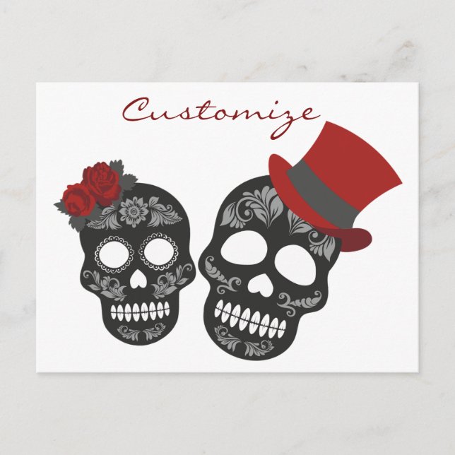 Postal Calaveras negras Duo Thunder_Cove (Anverso)