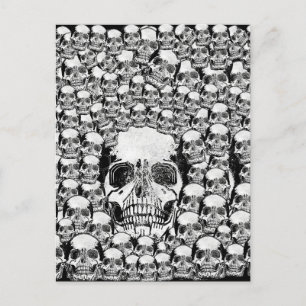 POSTAL CALAVERAS PAREDE MUERTE MUERTO ESQUELETO NEGRO BLA