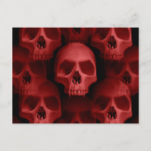 Postal Calaveras rojas de horror