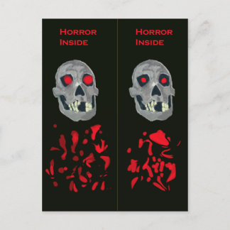Postal Calaveras y marcadores de sangre