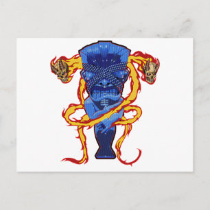 Postal Calaveras y tikis