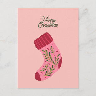 Postal Calcetín de Navidad Feliz