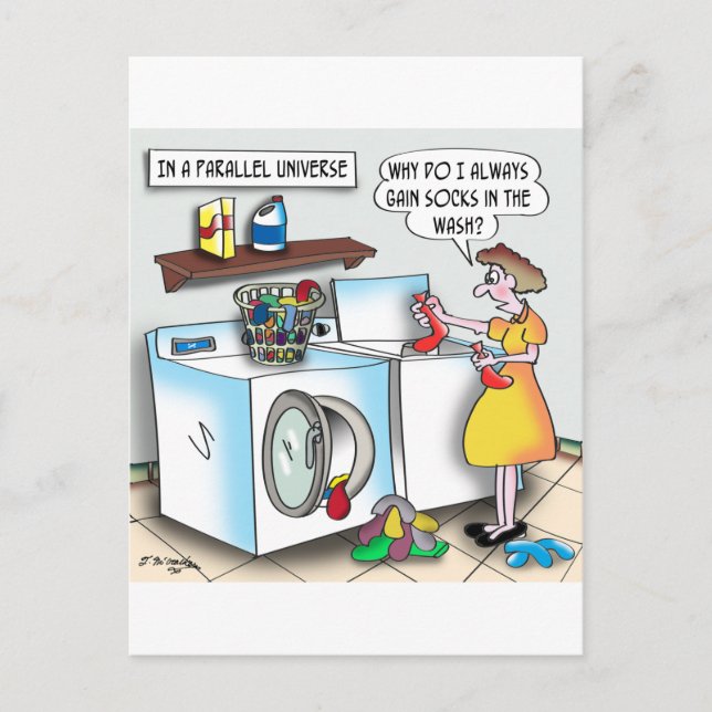 Postal Calcetines en un universo paralelo (Anverso)