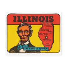 Calcomanía de Illinois con Lincoln