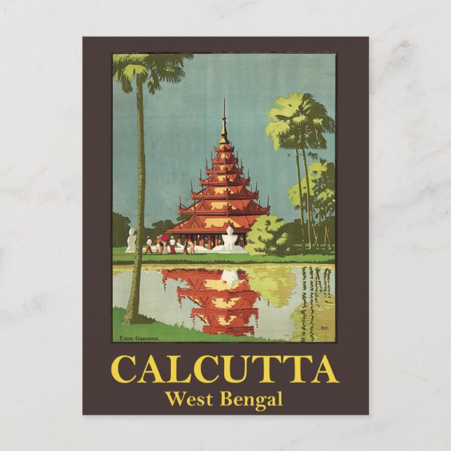 Postal Calcuta, la capital de Bengala Occidental, India (Anverso)