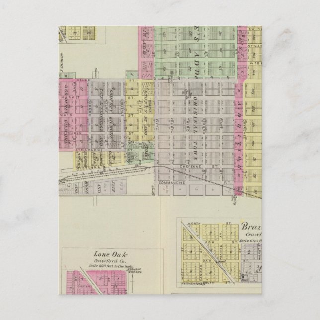 Postal Caldwell, Cherokee, Opolis y McCune, Kansas (Anverso)