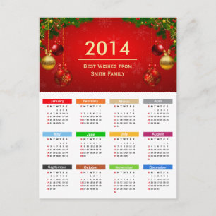 Postal Calendario 2014 con mejores deseos Personalizado t