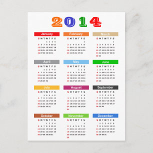 Postal Calendario 2014 - Tema estándar de varios colores
