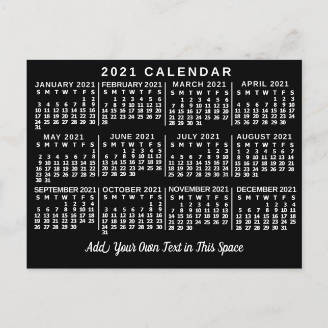 Postal Calendario 2021 (Consulte Descripción de la nueva  (Anverso)