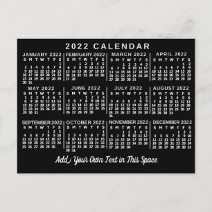 Postal Calendario 2022 (Consulte Descripción de la nueva