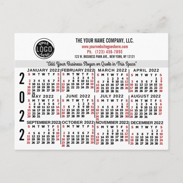 Postal Calendario 2022 (Consulte Descripción de la nueva  (Anverso)